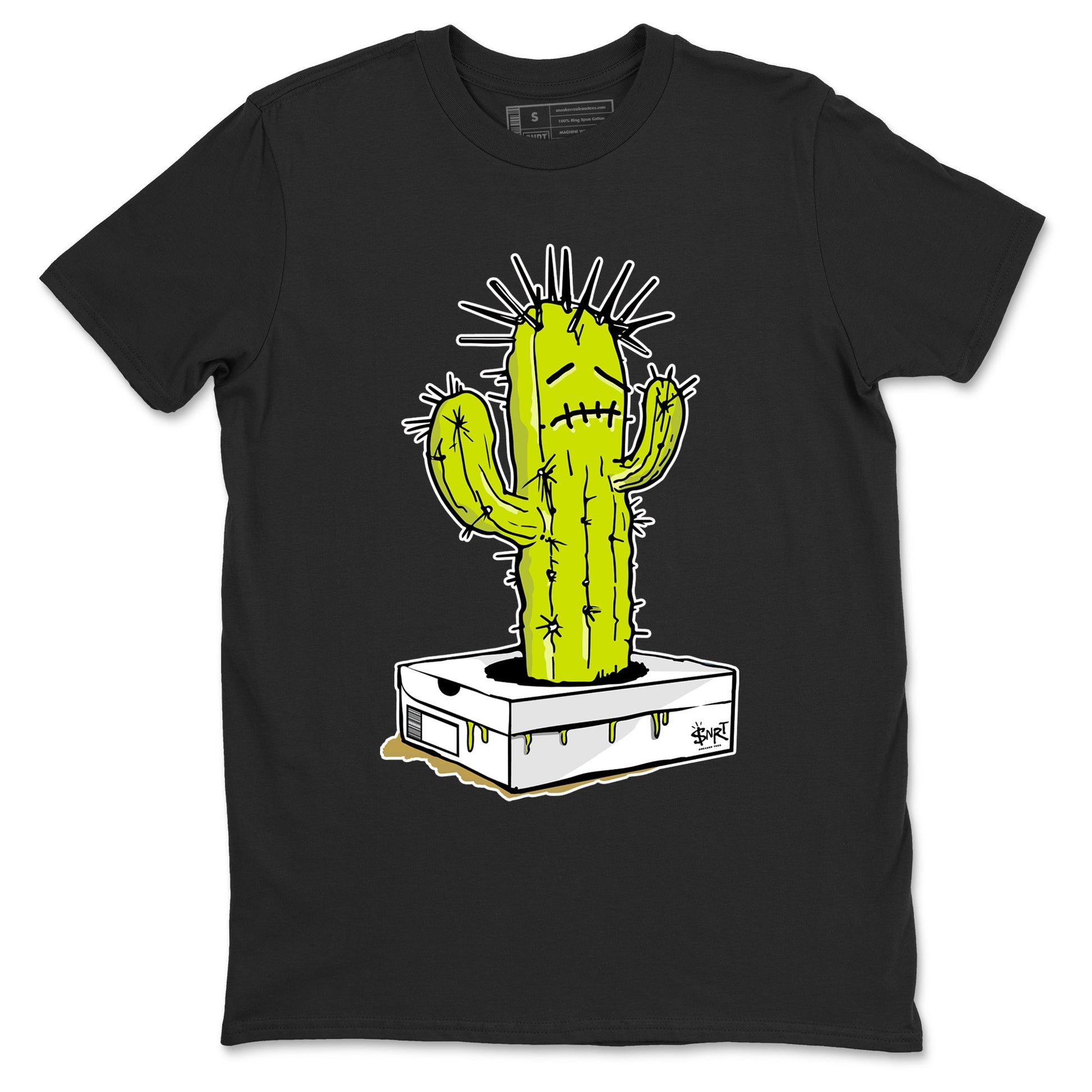 13s Bright Cactus shirts to match jordans Sneaker Box Cactus sneaker match tees AJ 13 Bright Cactus match shoes to clothes SNRT Sneaker Tees unisex cotton Black 2 shirts