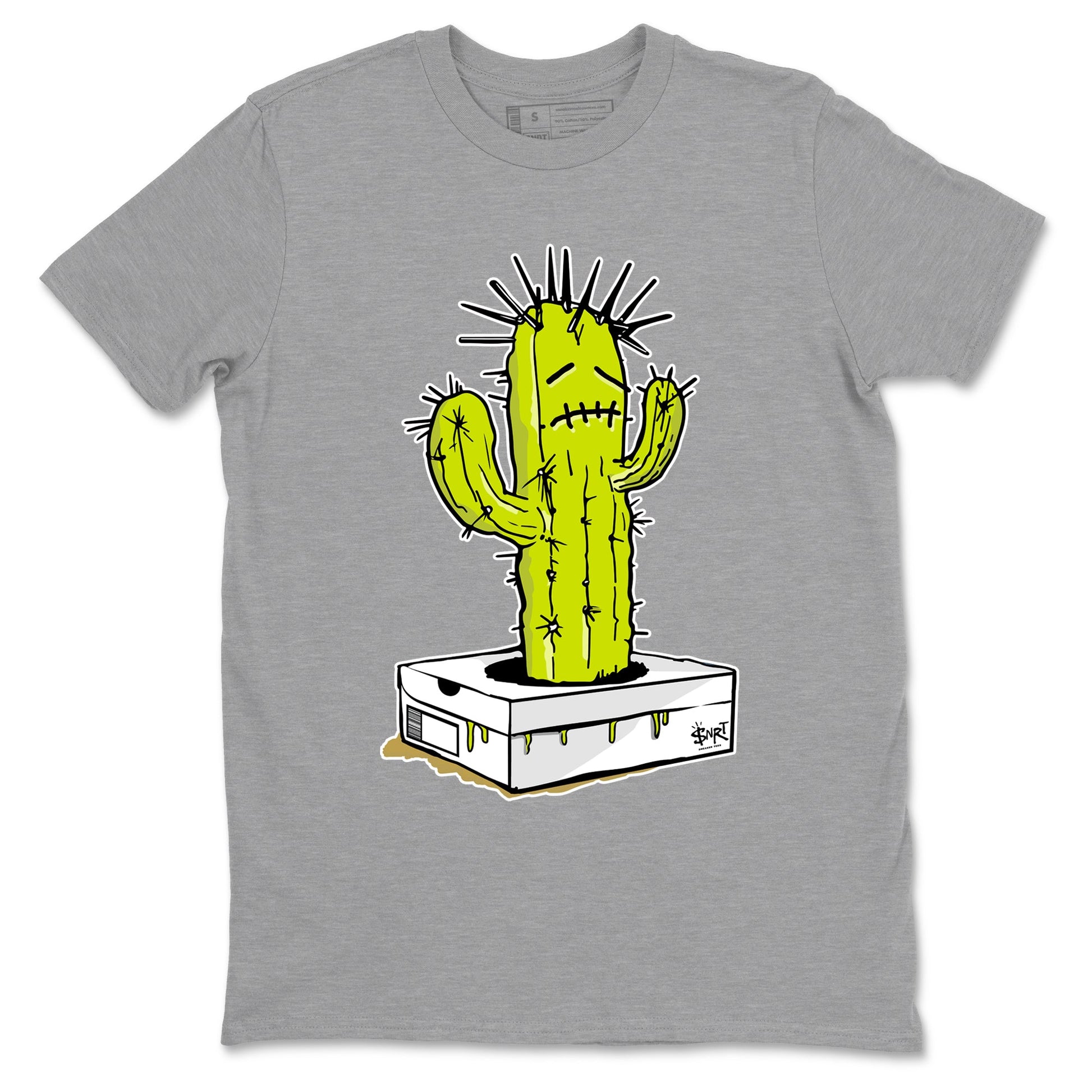 13s Bright Cactus shirts to match jordans Sneaker Box Cactus sneaker match tees AJ 13 Bright Cactus match shoes to clothes SNRT Sneaker Tees unisex cotton Heather Grey 2 shirts