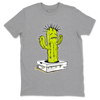 13s Bright Cactus shirts to match jordans Sneaker Box Cactus sneaker match tees AJ 13 Bright Cactus match shoes to clothes SNRT Sneaker Tees unisex cotton Heather Grey 2 shirts