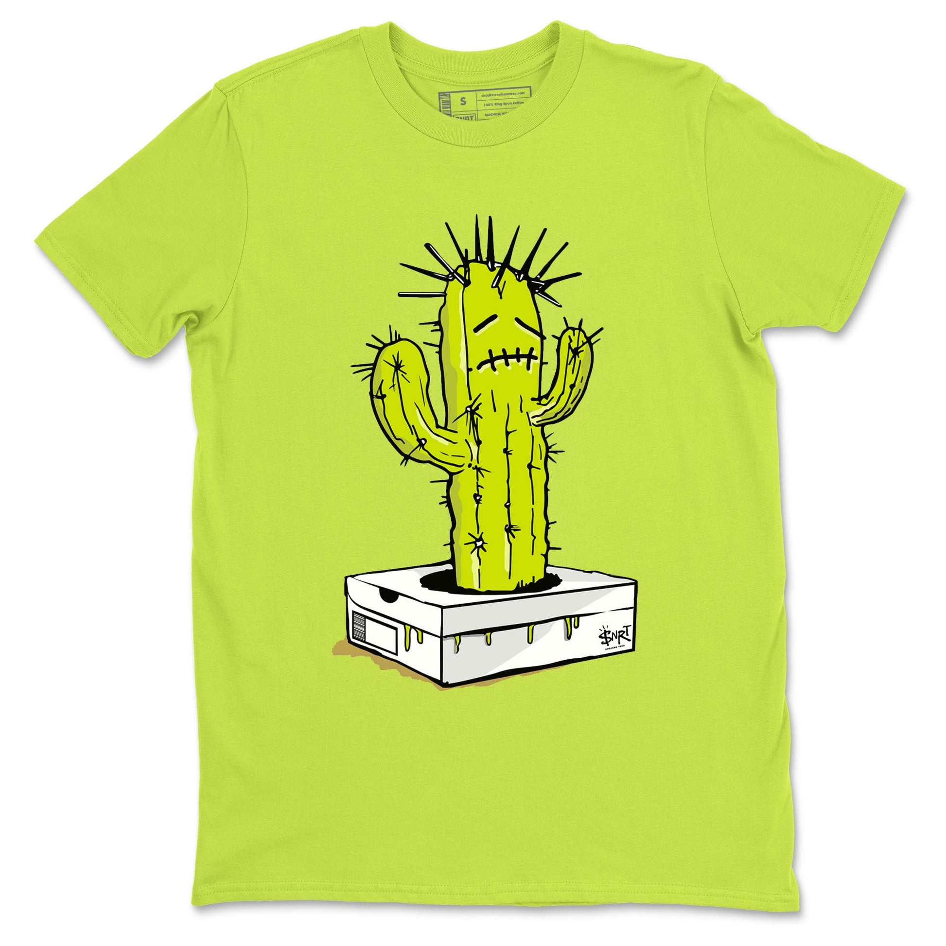 13s Bright Cactus shirts to match jordans Sneaker Box Cactus sneaker match tees AJ 13 Bright Cactus match shoes to clothes SNRT Sneaker Tees unisex cotton Safety Green 2 shirts