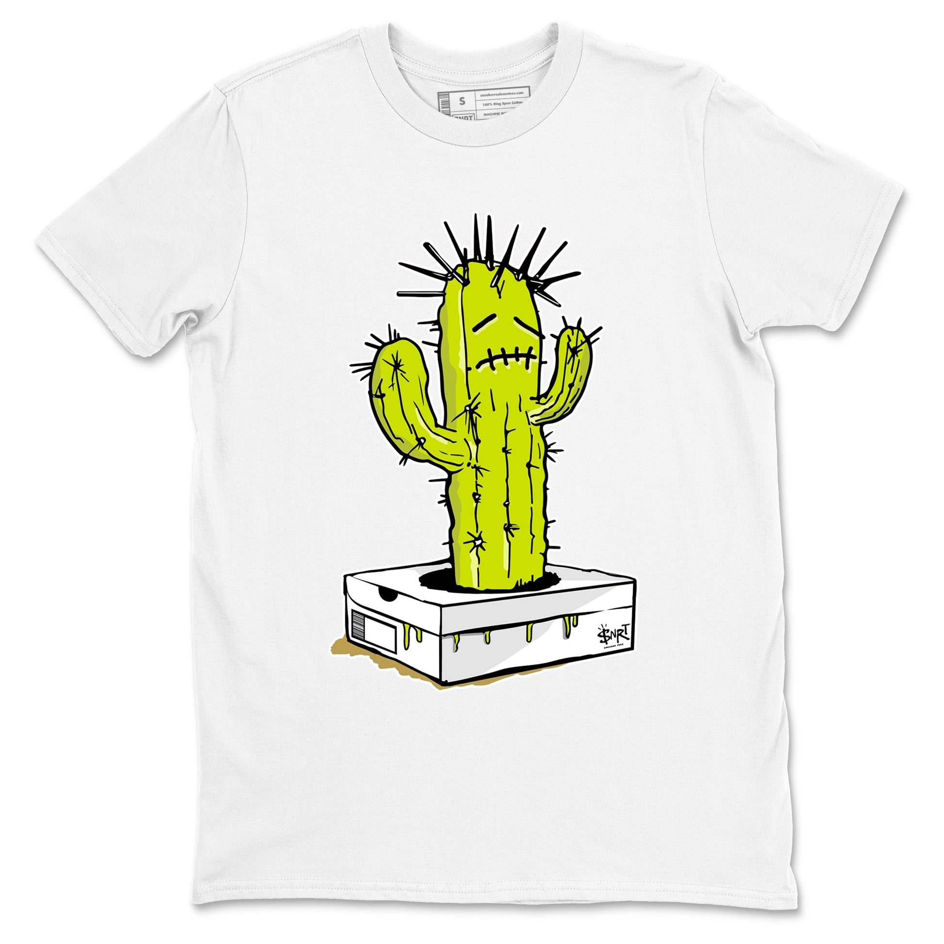 13s Bright Cactus shirts to match jordans Sneaker Box Cactus sneaker match tees AJ 13 Bright Cactus match shoes to clothes SNRT Sneaker Tees unisex cotton White 2 shirts