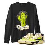 Sneaker Box Cactus sneaker match t-shirt styled to complete your fit with the Jordan Jumpman Jack Travis Scott Bright Cactus sneakers, shown in Black 1.