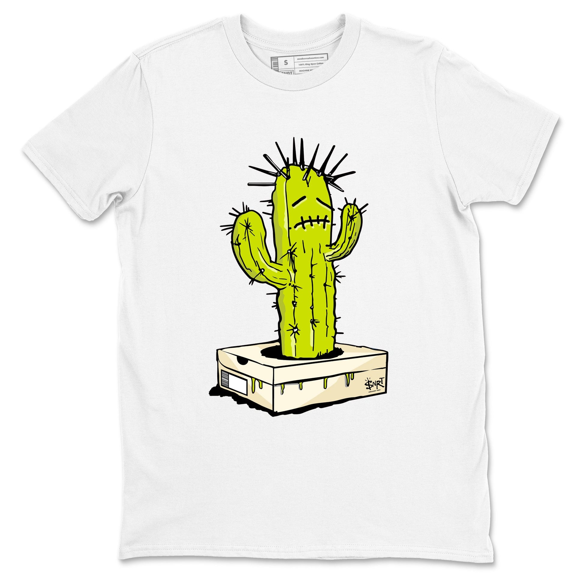 Sneaker Box Cactus sneaker match t-shirt styled to complete your fit with the Jordan Jumpman Jack Travis Scott Bright Cactus sneakers, shown in White 2.