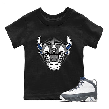 Sneaker match tees – Sneaker Tees To Match Air Jordan 9 Flint Grey Shoes – Sneaker Bull Head Kids T-Shirt Black 1