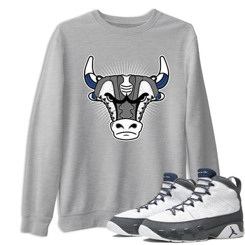 Sneaker match tees – Sneaker Tees To Match Air Jordan 9 Flint Grey Shoes – Sneaker Bull Head Tee Heather Grey 1