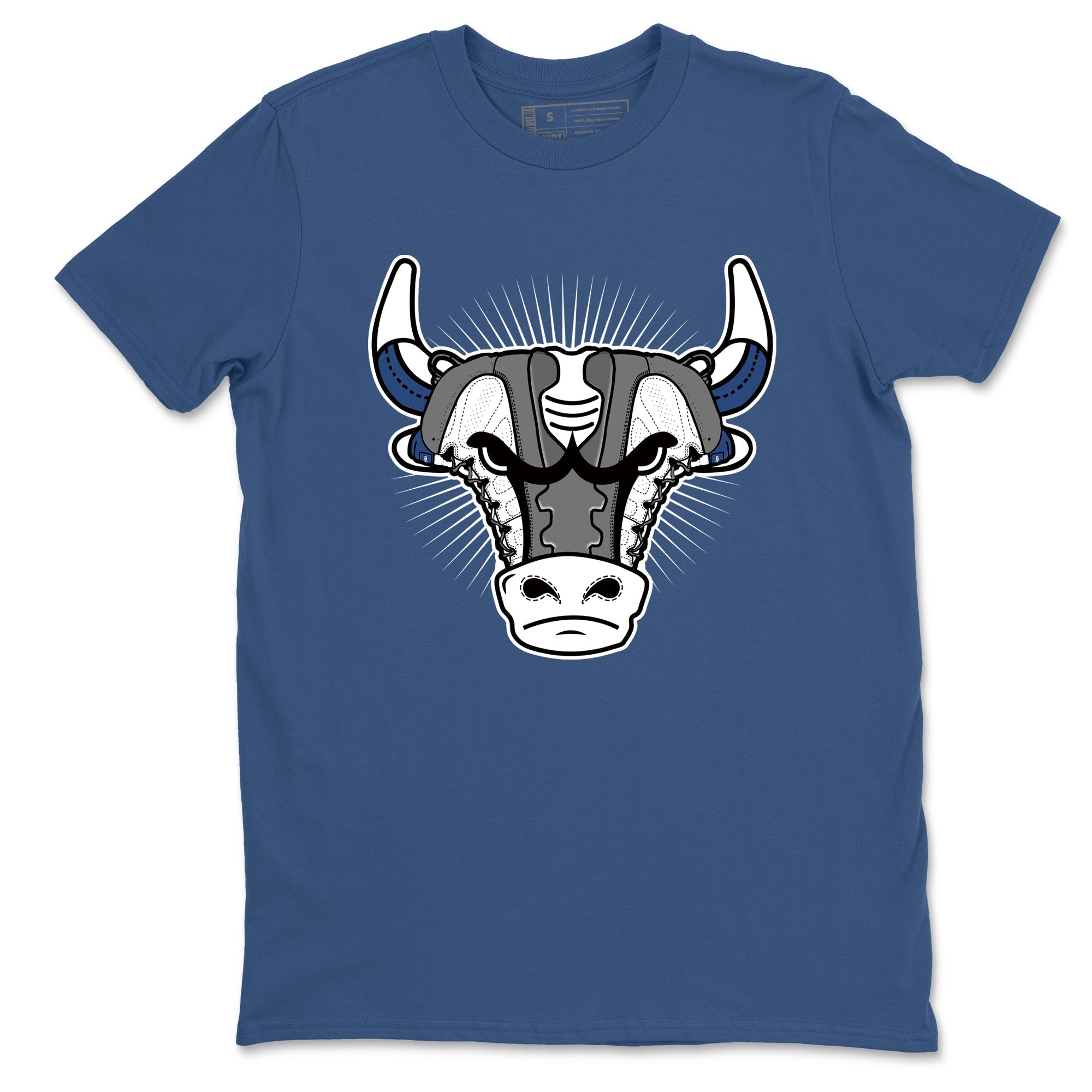 Sneaker match tees – Sneaker Tees To Match Air Jordan 9 Flint Grey Shoes – Sneaker Bull Head Tee Denim Blue 2