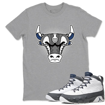 Sneaker match tees – Sneaker Tees To Match Air Jordan 9 Flint Grey Shoes – Sneaker Bull Head Tee Heather Grey 1