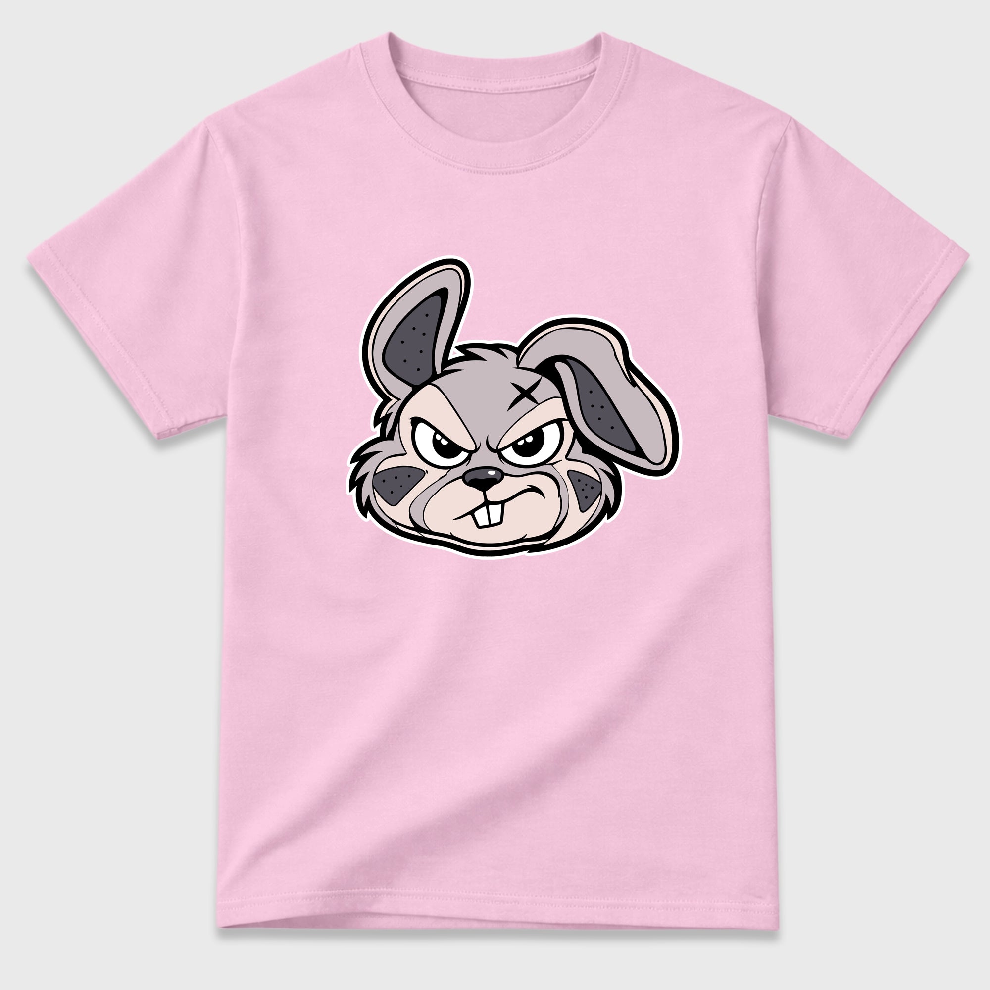 Sneaker Bunny Face Graphic T-Shirt featuring original streetwear artwork designed to match the Badbo 1.0 Chalk White Pink. Pink 2 Graphic T-Shirt.