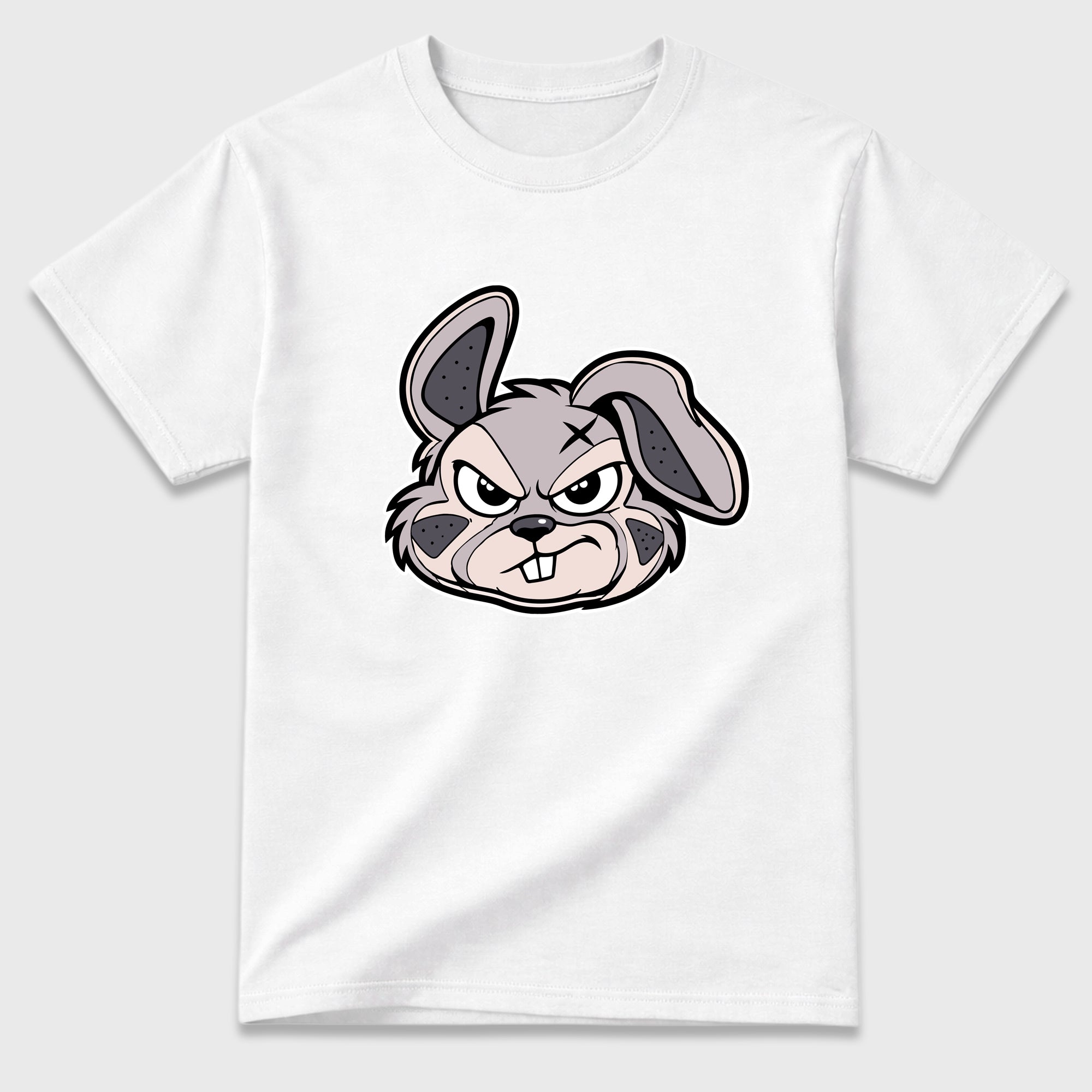 Sneaker Bunny Face Graphic T-Shirt featuring original streetwear artwork designed to match the Badbo 1.0 Chalk White Pink. White 2 Graphic T-Shirt.