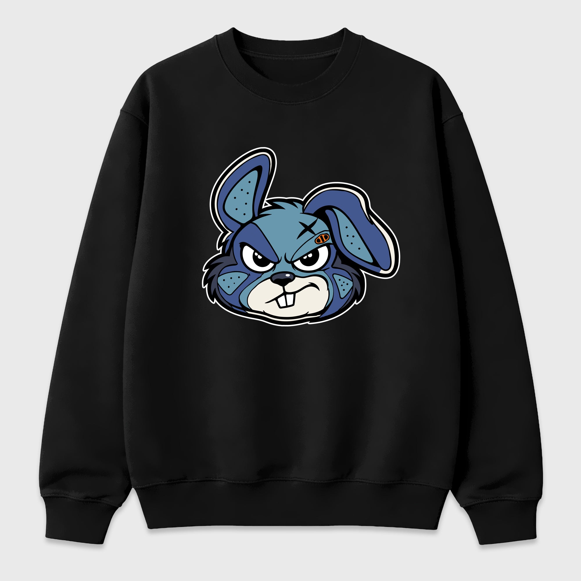 Sneaker Bunny Face Graphic T-Shirt featuring original streetwear artwork designed to match the Badbo 1.0 Night Navy. Black 2 Graphic Tee.
