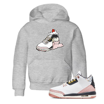 Air Jordan 3 GS Vintage Floral shirt to match jordans Sneaker Cake sneaker tees AJ3 Vintage Floral SNRT sneaker release tees baby toddler Heather Grey 1 cotton Shirt