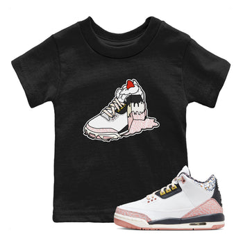 Air Jordan 3 GS Vintage Floral shirt to match jordans Sneaker Cake sneaker tees AJ3 Vintage Floral SNRT sneaker release tees baby toddler Black 1 cotton Shirt