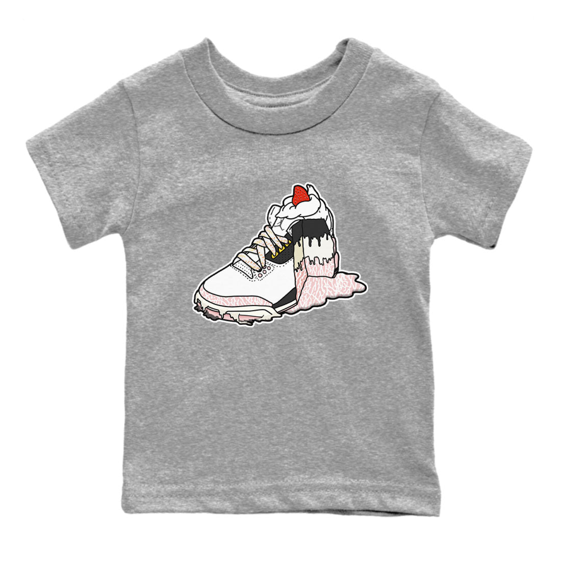 Air Jordan 3 GS Vintage Floral shirt to match jordans Sneaker Cake sneaker tees AJ3 Vintage Floral SNRT sneaker release tees baby toddler Heather Grey 2 cotton Shirt