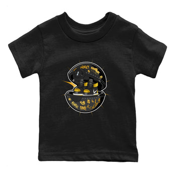 1s Black Metallic Gold shirts to match jordans Sneaker Capsule sneaker match tees Jordan 1 High OG Black and Gold SNRT Sneaker Tees streetwear brand Baby and Youth Black 2 cotton tee