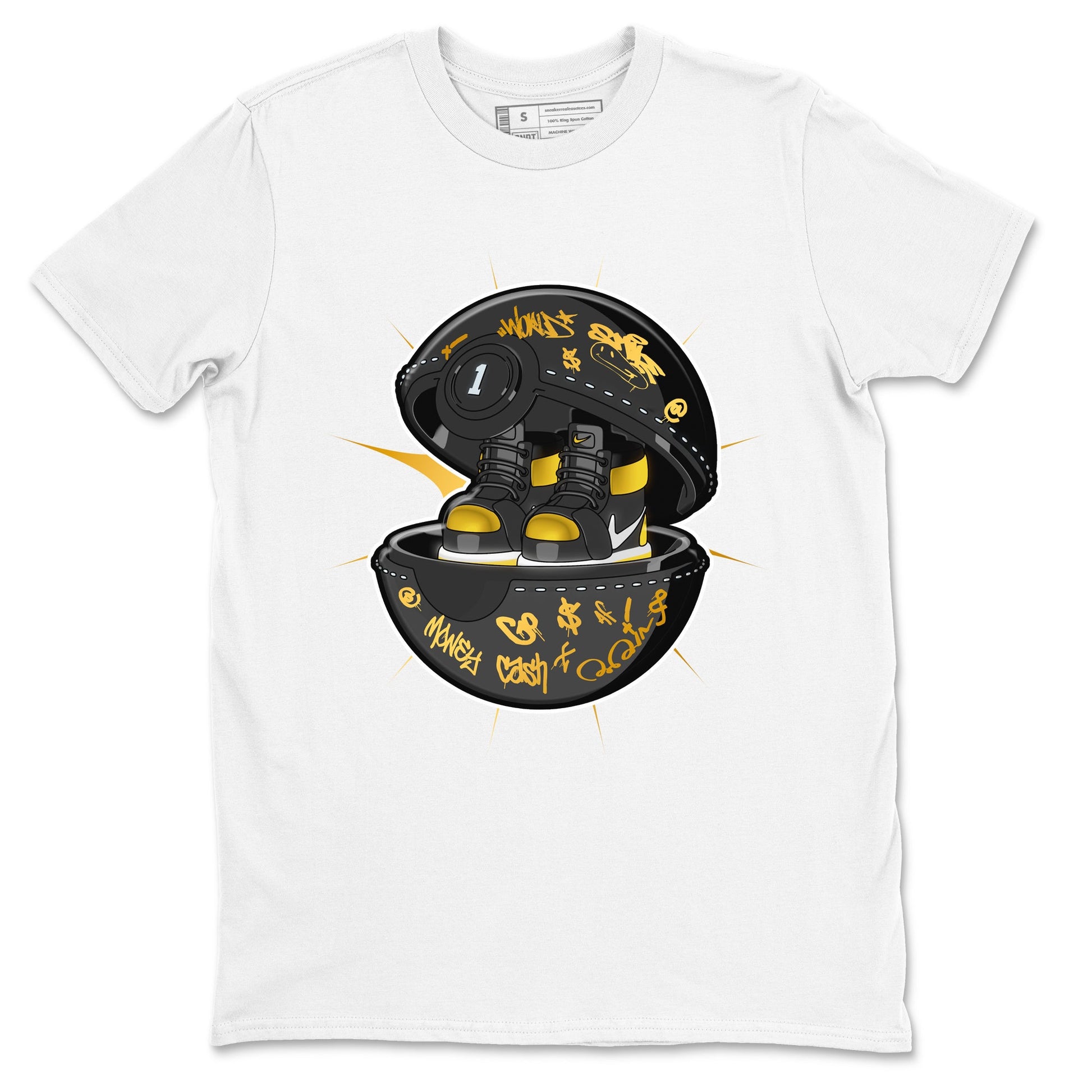 1s Black Metallic Gold shirts to match jordans Sneaker Capsule sneaker match tees Jordan 1 High OG Black and Gold SNRT Sneaker Tees streetwear brand White 2 unisex cotton tee