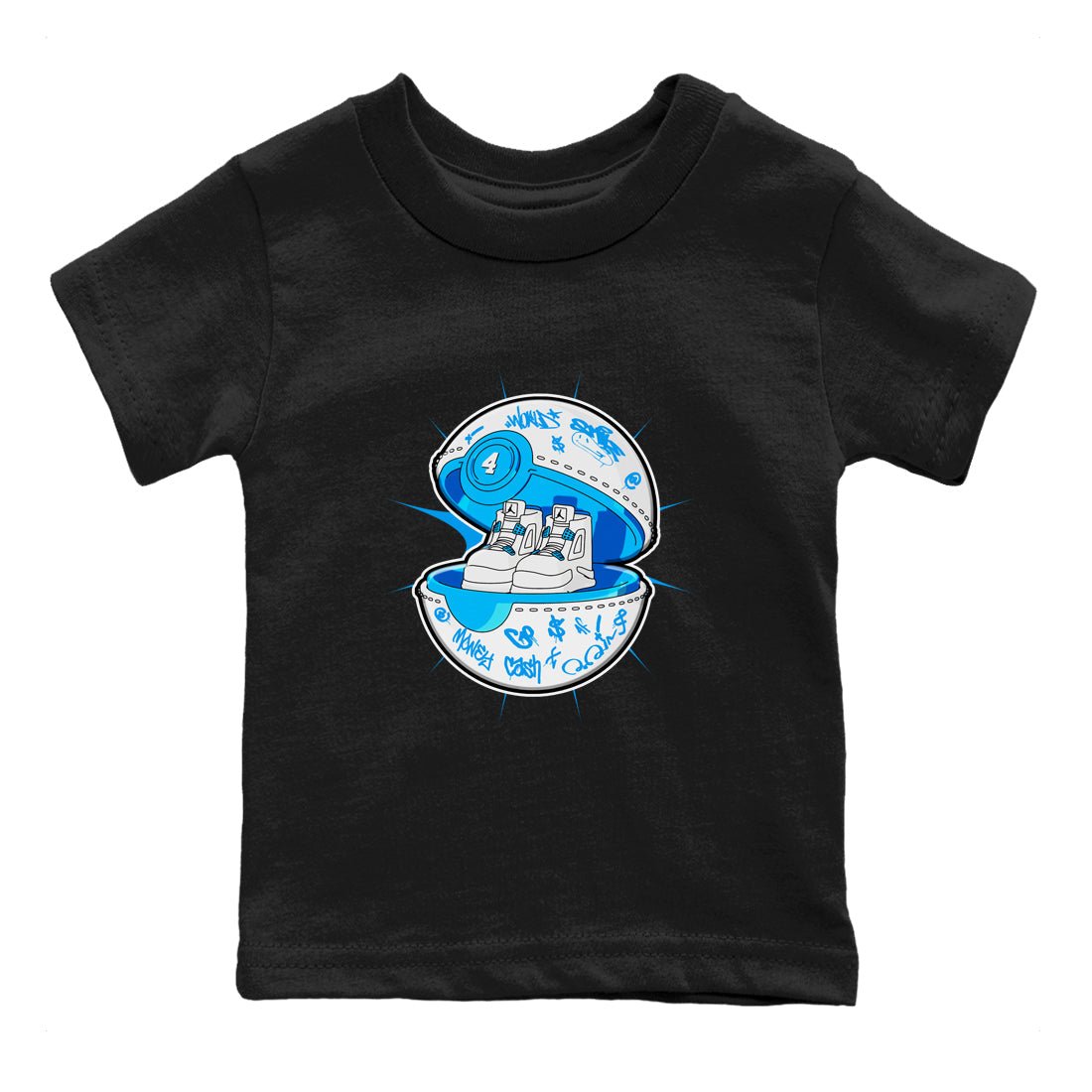 Air Jordan 4 Industrial Blue shirt to match jordans Sneaker Capsule sneaker tees Air Jordan 4 Military Blue SNRT sneaker release tees baby toddler Black 2 cotton Shirt
