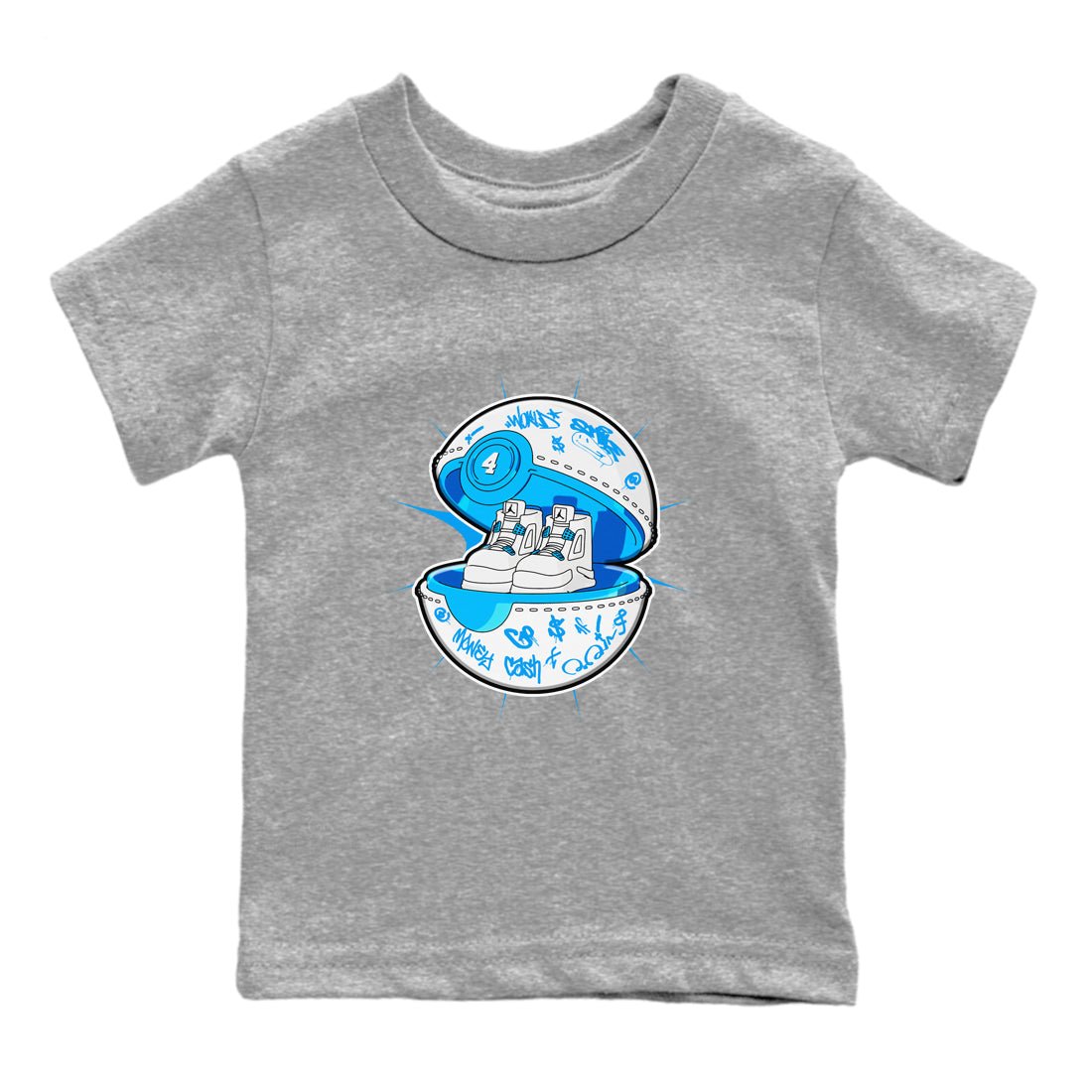 Air Jordan 4 Industrial Blue shirt to match jordans Sneaker Capsule sneaker tees Air Jordan 4 Military Blue SNRT sneaker release tees baby toddler Heather Grey 2 cotton Shirt