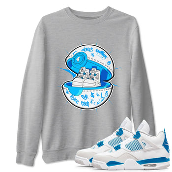 Air Jordan 4 Industrial Blue shirt to match jordans Sneaker Capsule sneaker tees Air Jordan 4 Military Blue SNRT Sneaker Release Tees unisex cotton Heather Grey 1 crew neck shirt