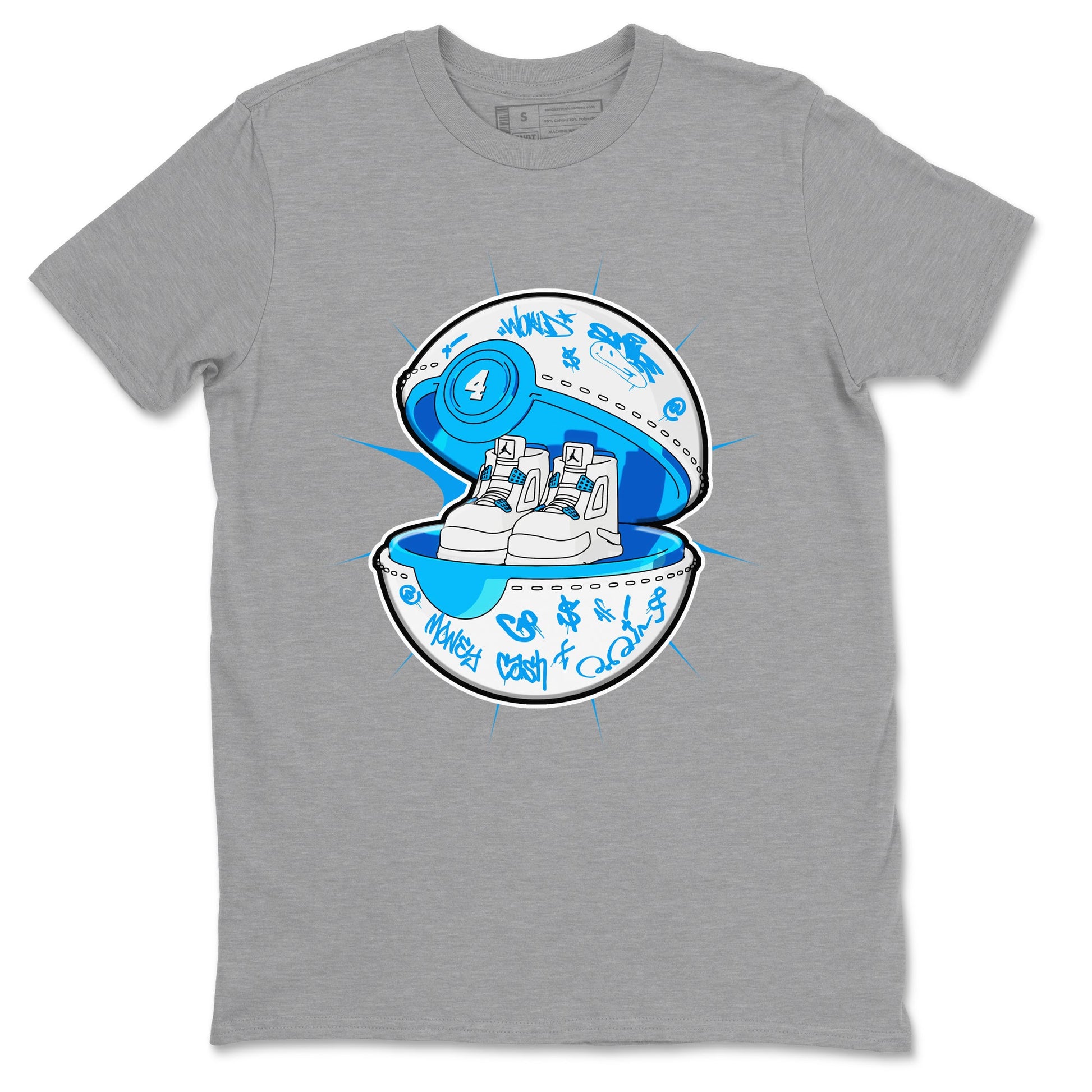 Air Jordan 4 Industrial Blue shirt to match jordans Sneaker Capsule sneaker tees Air Jordan 4 Military Blue SNRT Sneaker Release Tees unisex cotton Heather Grey 2 crew neck shirt