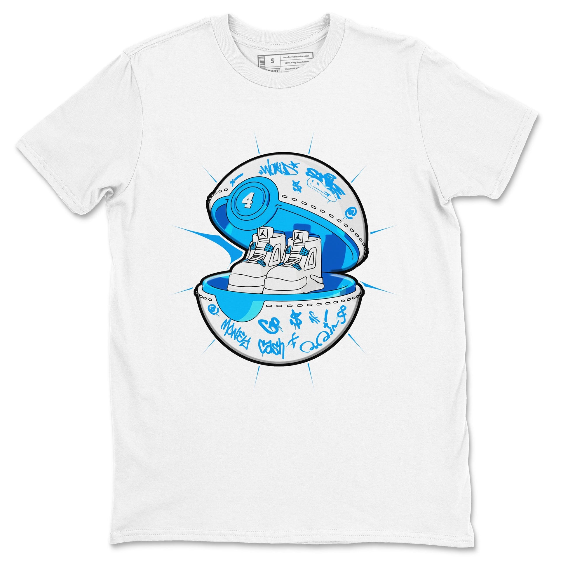 Air Jordan 4 Industrial Blue shirt to match jordans Sneaker Capsule sneaker tees Air Jordan 4 Military Blue SNRT Sneaker Release Tees unisex cotton White 2 crew neck shirt