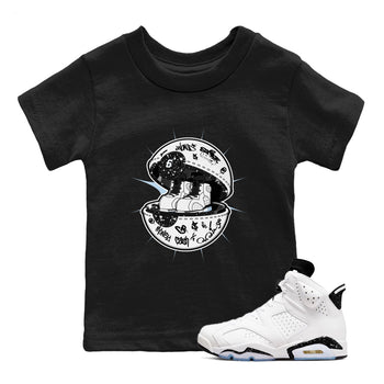 AJ6 White Black shirts to match jordans Sneaker Capsule sneaker match tees Air Jordan 6 White Black SNRT Sneaker Tees streetwear brand Baby and Youth Black 1 cotton tee