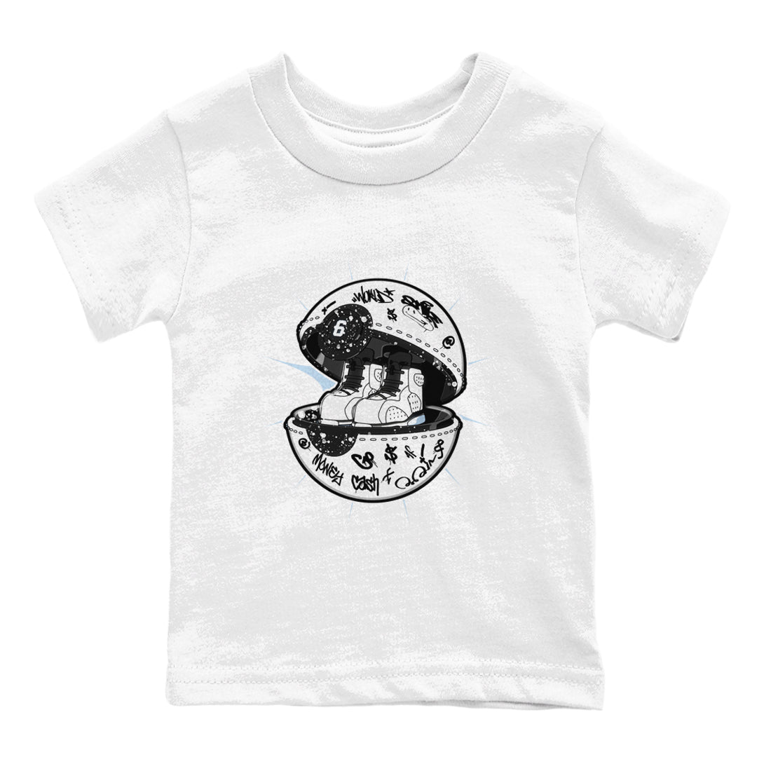 AJ6 White Black shirts to match jordans Sneaker Capsule sneaker match tees Air Jordan 6 White Black SNRT Sneaker Tees streetwear brand Baby and Youth White 2 cotton tee