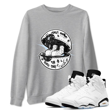 AJ6 White Black shirts to match jordans Sneaker Capsule sneaker match tees Air Jordan 6 White Black SNRT Sneaker Tees streetwear brand Heather Grey 1 unisex cotton tee