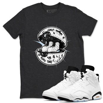 AJ6 White Black shirts to match jordans Sneaker Capsule sneaker match tees Air Jordan 6 White Black SNRT Sneaker Tees streetwear brand Charcoal Heather 1 unisex cotton tee