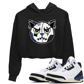3s For The Love to match jordans Sneaker Cat Face sneaker match tees A Ma Maniere x Air Jordan 3 Diffused Blue match shoes to clothes SNRT Sneaker Tees unisex cotton Black 1 crop tee