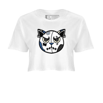 3s For The Love to match jordans Sneaker Cat Face sneaker match tees A Ma Maniere x Air Jordan 3 Diffused Blue match shoes to clothes SNRT Sneaker Tees unisex cotton White 2 crop tee