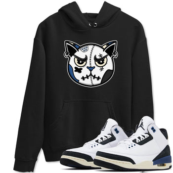 3s For The Love to match jordans Sneaker Cat Face sneaker match tees A Ma Maniere x Air Jordan 3 Diffused Blue match shoes to clothes SNRT Sneaker Tees unisex cotton Black 1 shirts