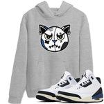 3s A Ma Maniere x Diffused Blue shirts to match jordans Sneaker Cat Face sneaker match tees A Ma Maniere x Air Jordan 3 Diffused Blue match shoes to clothes SNRT Sneaker Tees unisex cotton Heather Grey 1 shirts