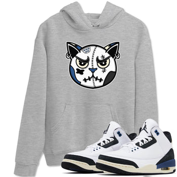 3s For The Love to match jordans Sneaker Cat Face sneaker match tees A Ma Maniere x Air Jordan 3 Diffused Blue match shoes to clothes SNRT Sneaker Tees unisex cotton Heather Grey 1 shirts