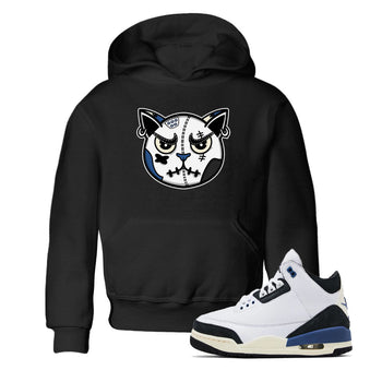 3s For The Love to match jordans Sneaker Cat Face sneaker match tees A Ma Maniere x Air Jordan 3 Diffused Blue match shoes to clothes SNRT Sneaker Tees Youth Baby Black 1 tee