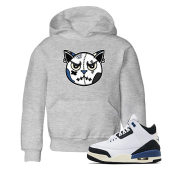 3s For The Love to match jordans Sneaker Cat Face sneaker match tees A Ma Maniere x Air Jordan 3 Diffused Blue match shoes to clothes SNRT Sneaker Tees Youth Baby Heather Grey 1 tee