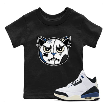 3s For The Love to match jordans Sneaker Cat Face sneaker match tees A Ma Maniere x Air Jordan 3 Diffused Blue match shoes to clothes SNRT Sneaker Tees Youth Baby Black 1 tee