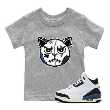 3s For The Love to match jordans Sneaker Cat Face sneaker match tees A Ma Maniere x Air Jordan 3 Diffused Blue match shoes to clothes SNRT Sneaker Tees Youth Baby Heather Grey 1 tee