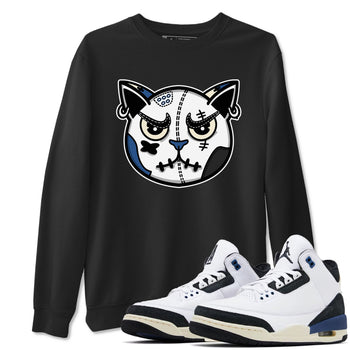 3s For The Love to match jordans Sneaker Cat Face sneaker match tees A Ma Maniere x Air Jordan 3 Diffused Blue match shoes to clothes SNRT Sneaker Tees unisex cotton Black 1 shirts