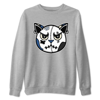 3s For The Love to match jordans Sneaker Cat Face sneaker match tees A Ma Maniere x Air Jordan 3 Diffused Blue match shoes to clothes SNRT Sneaker Tees unisex cotton Heather Grey 2 shirts
