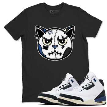 3s For The Love to match jordans Sneaker Cat Face sneaker match tees A Ma Maniere x Air Jordan 3 Diffused Blue match shoes to clothes SNRT Sneaker Tees unisex cotton Black 1 shirts