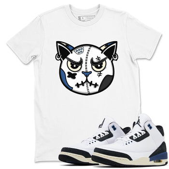 3s For The Love to match jordans Sneaker Cat Face sneaker match tees A Ma Maniere x Air Jordan 3 Diffused Blue match shoes to clothes SNRT Sneaker Tees unisex cotton White 1 shirts