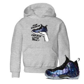 Foams One Galaxy shirts to match jordans Sneaker Dreams sneaker match tees Air Foamposite One Galaxy match shoes to clothes SNRT Sneaker Tees Youth Baby Heather Grey 1 tee