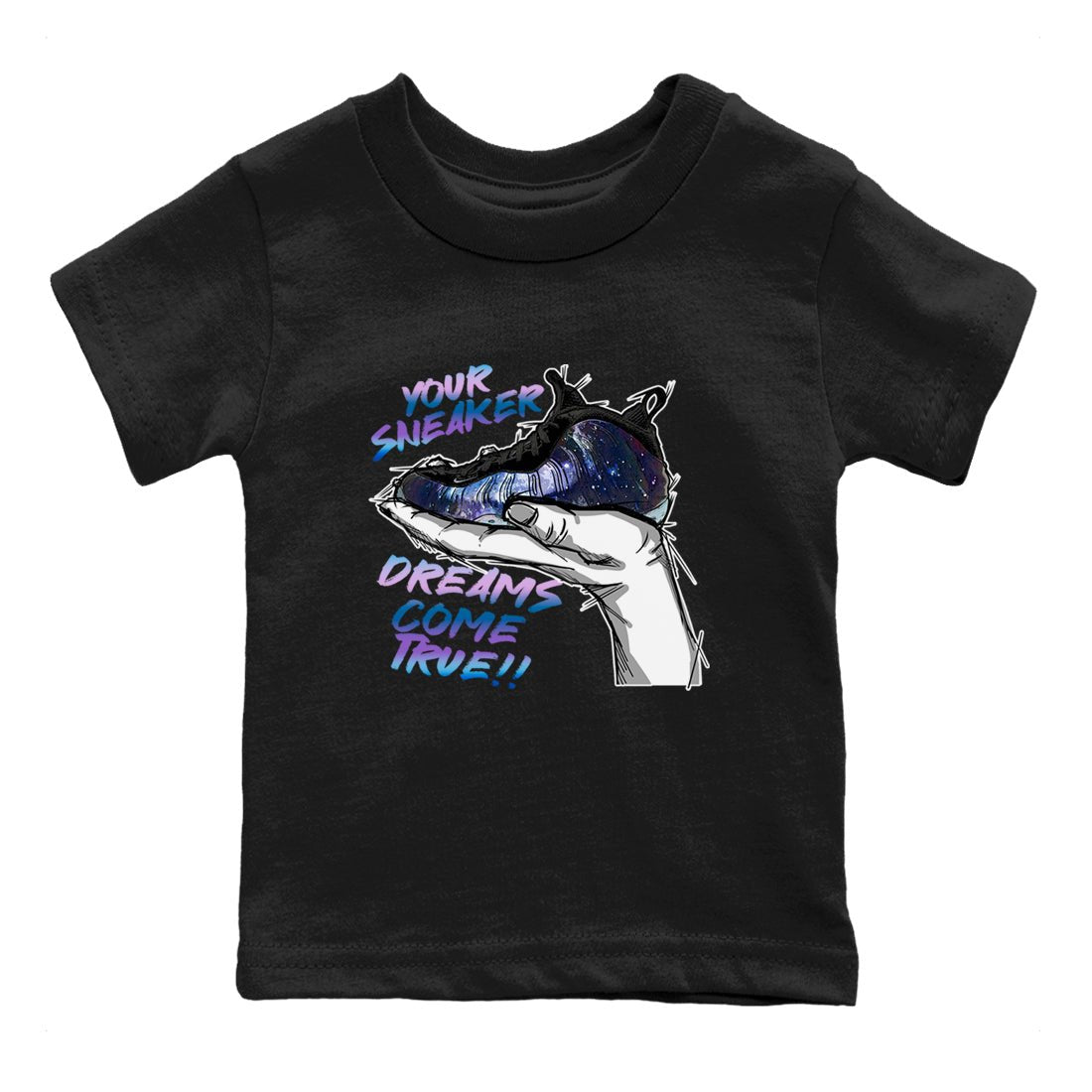 Foams One Galaxy shirts to match jordans Sneaker Dreams sneaker match tees Air Foamposite One Galaxy match shoes to clothes SNRT Sneaker Tees Youth Baby Black 2 tee