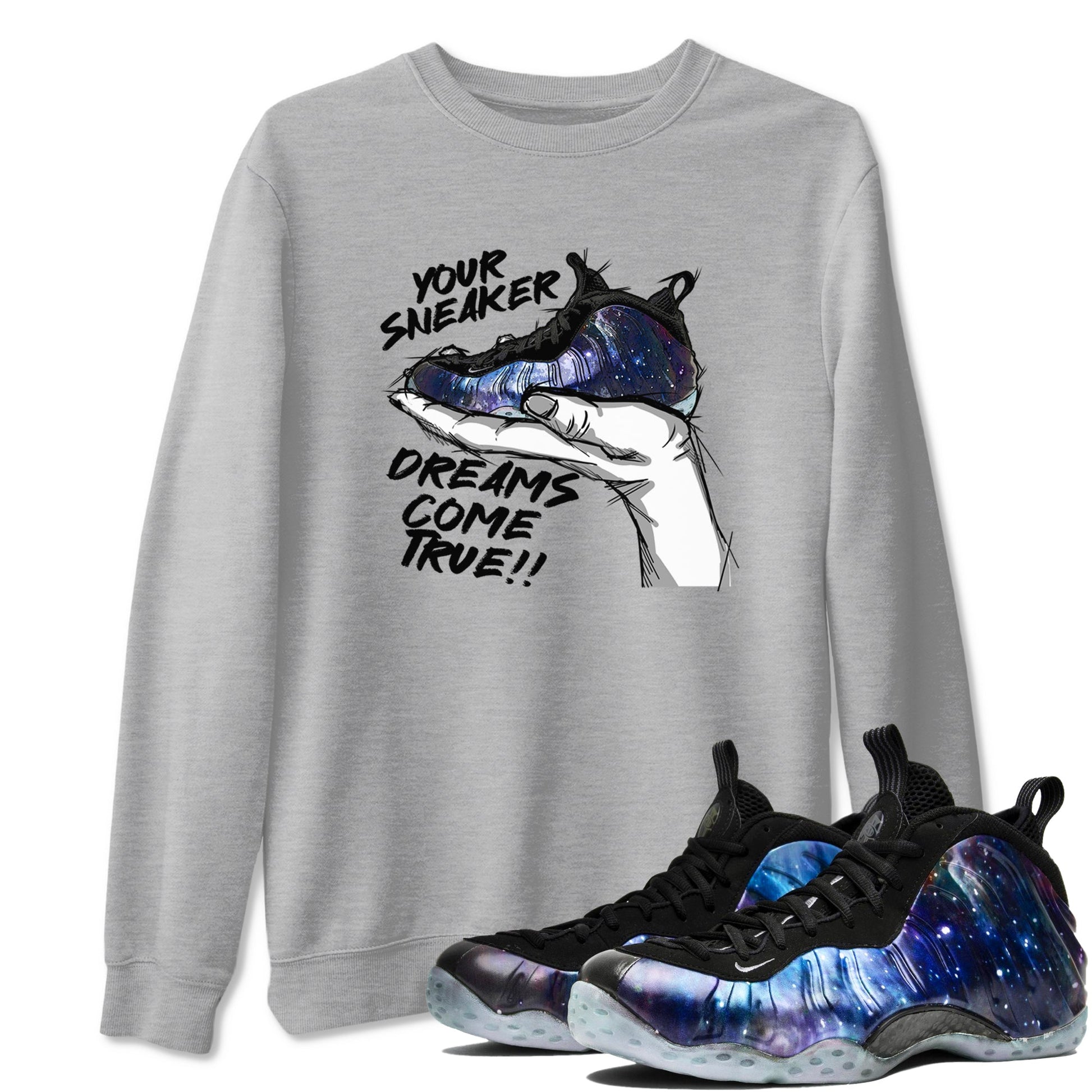 Foams One Galaxy shirts to match jordans Sneaker Dreams sneaker match tees Air Foamposite One Galaxy match shoes to clothes SNRT Sneaker Tees unisex cotton Heather Grey 1 shirts