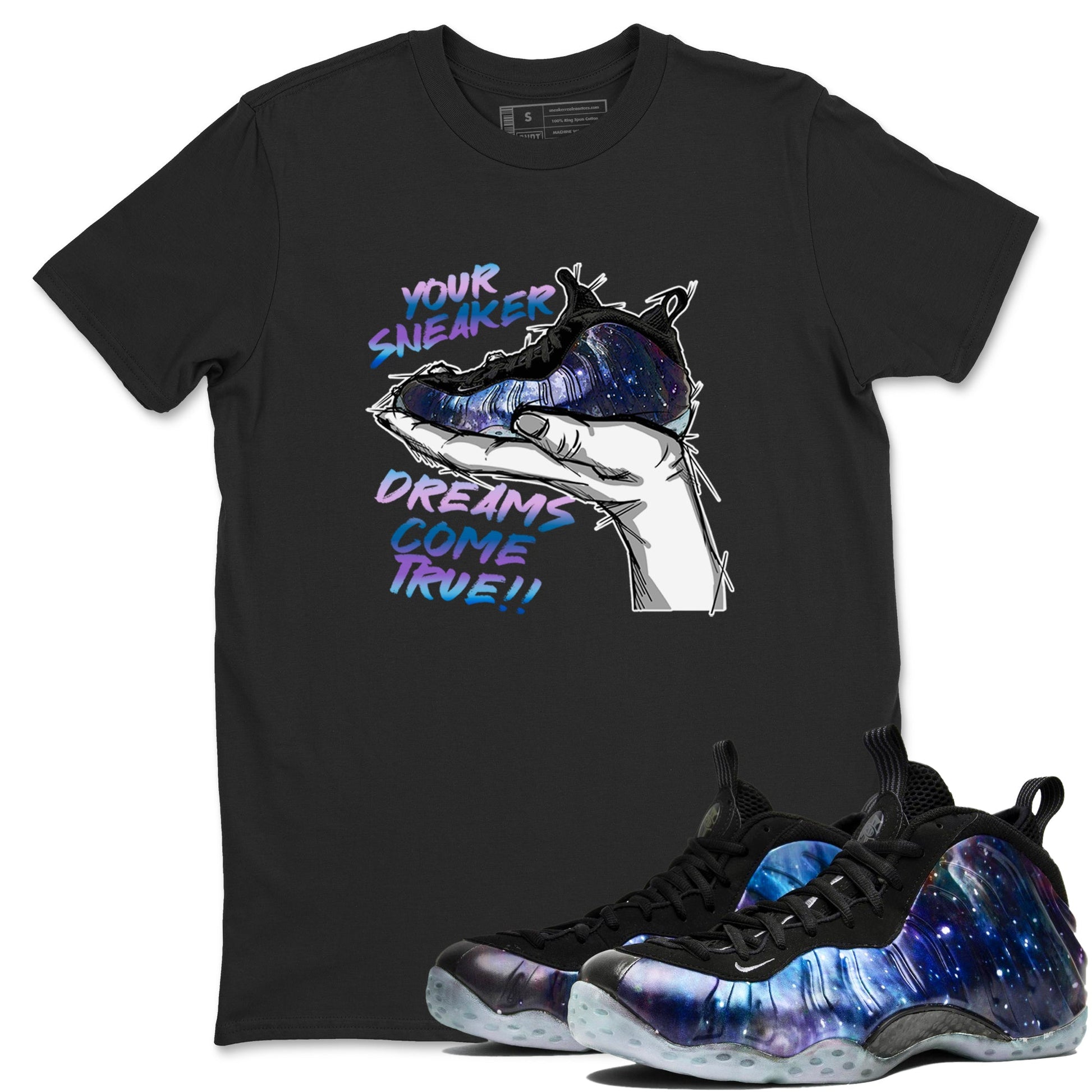 Foams One Galaxy shirts to match jordans Sneaker Dreams sneaker match tees Air Foamposite One Galaxy match shoes to clothes SNRT Sneaker Tees unisex cotton Black 1 shirts