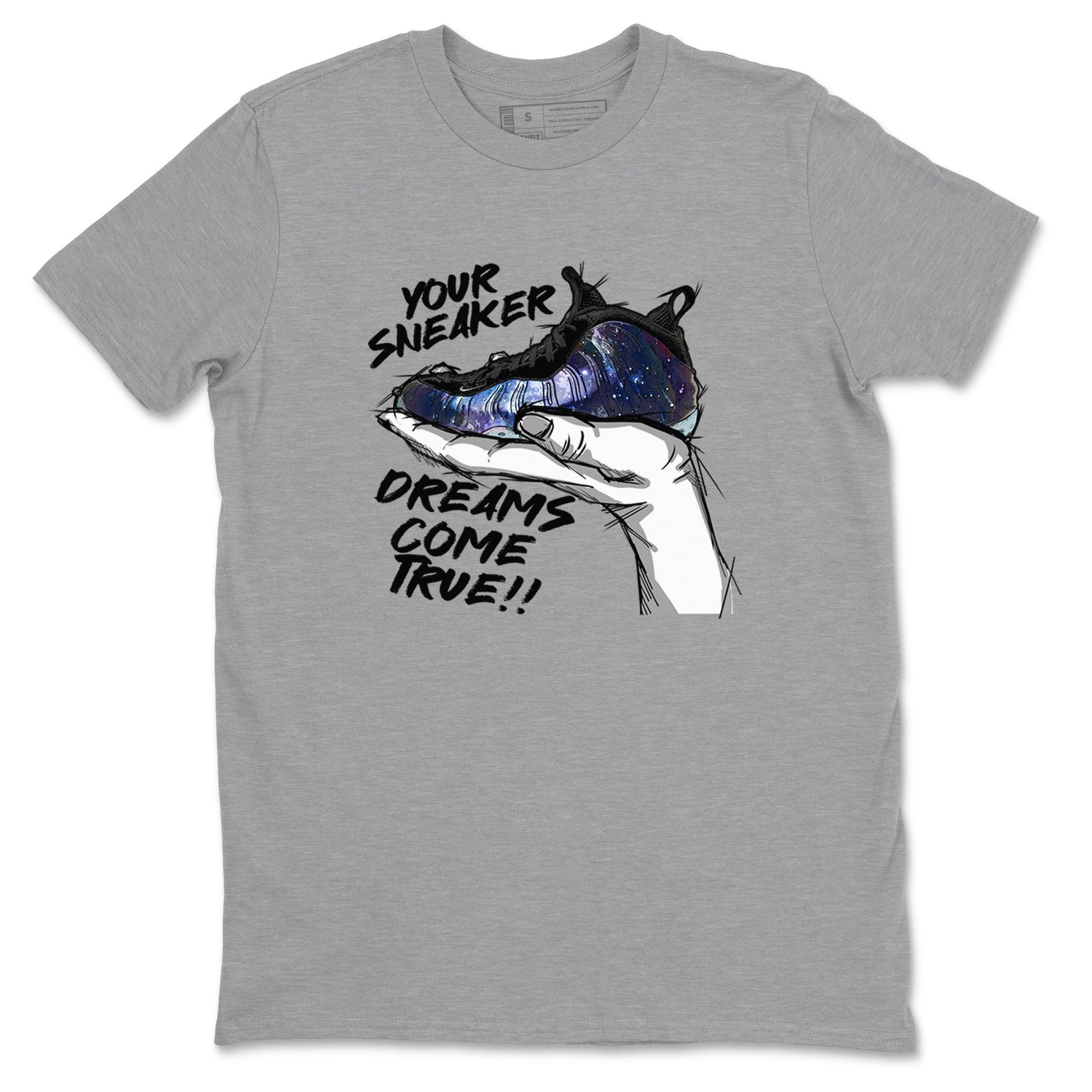 Foams One Galaxy shirts to match jordans Sneaker Dreams sneaker match tees Air Foamposite One Galaxy match shoes to clothes SNRT Sneaker Tees unisex cotton Heather Grey 2 shirts