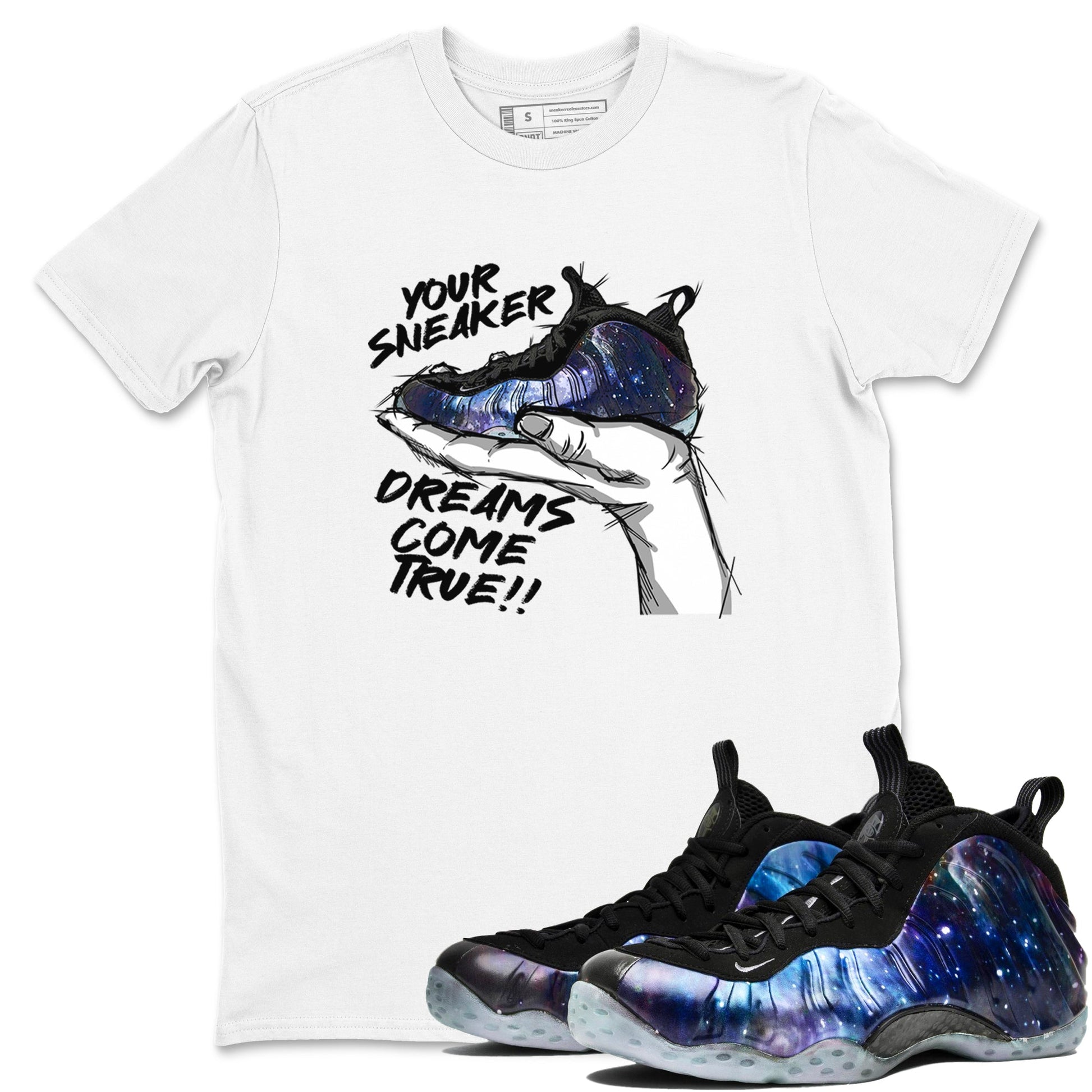 Foams One Galaxy shirts to match jordans Sneaker Dreams sneaker match tees Air Foamposite One Galaxy match shoes to clothes SNRT Sneaker Tees unisex cotton White 1 shirts