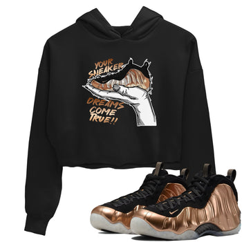 Foams One Metallic Copper shirts to match jordans Sneaker Dreams sneaker match tees Air Foamposite One Metallic Copper match shoes to clothes SNRT Sneaker Tees unisex cotton Black 1 crop tee