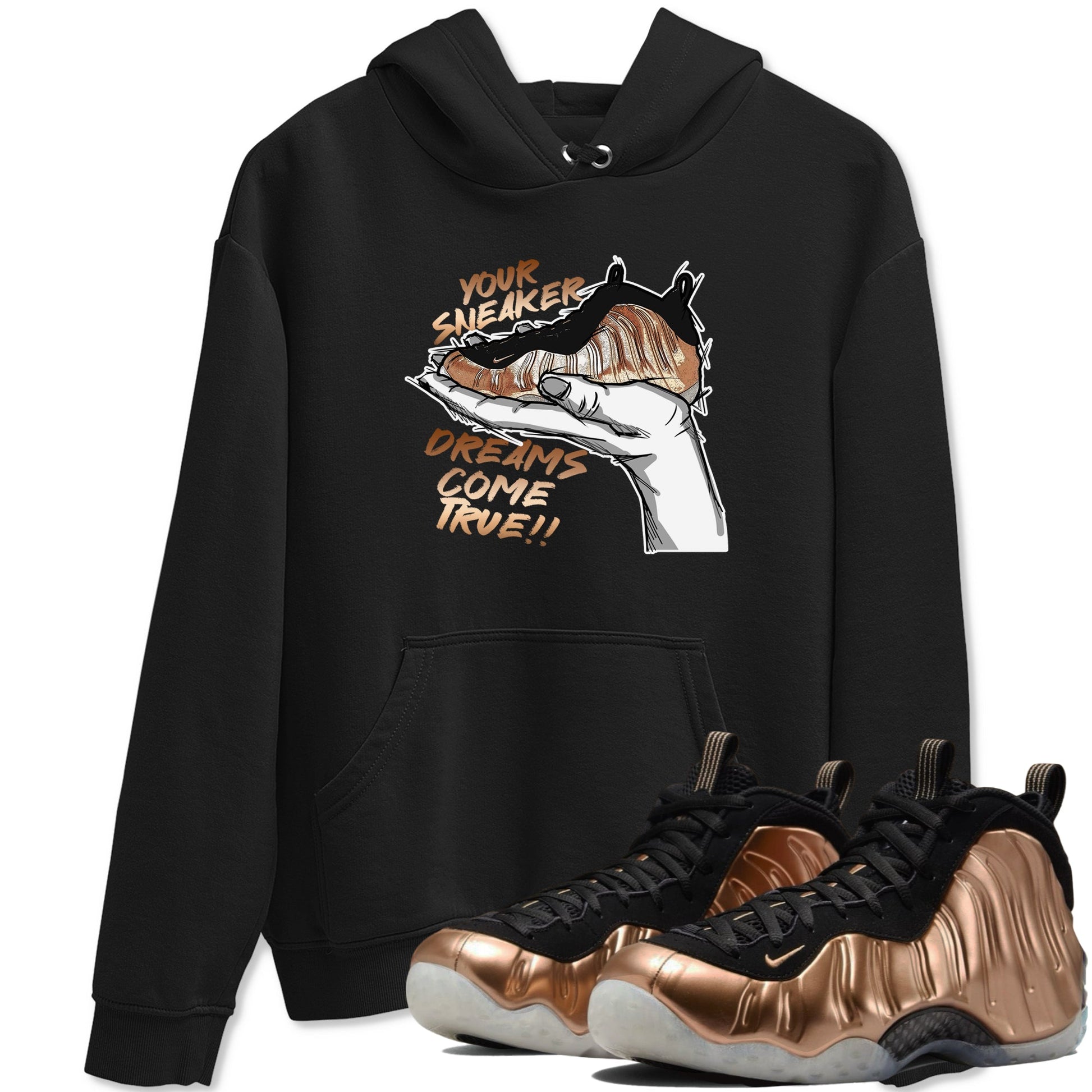 Foams One Metallic Copper shirts to match jordans Sneaker Dreams sneaker match tees Air Foamposite One Metallic Copper match shoes to clothes SNRT Sneaker Tees unisex cotton Black 1 shirts