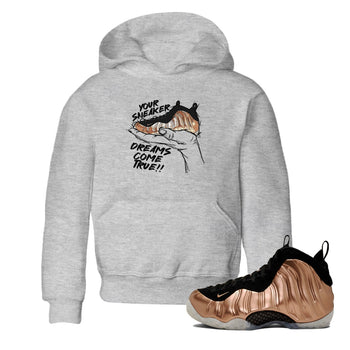 Foams One Metallic Copper shirts to match jordans Sneaker Dreams sneaker match tees Air Foamposite One Metallic Copper match shoes to clothes SNRT Sneaker Tees Youth Baby Heather Grey 1 tee